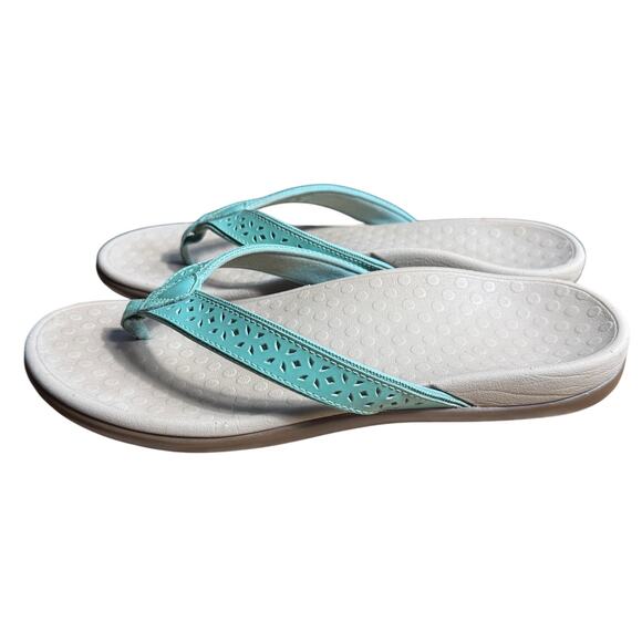 Vionic Tide Perf Tide Cassandra Sandals 11 Teal Blue Green Comfort Orthopedic - Picture 2 of 7